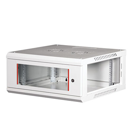 LANDE - 4U 19" Duvar Tipi Rack Kabinet – Genişlik: 600 mm | Derinlik: 600 mm – Açık Gri