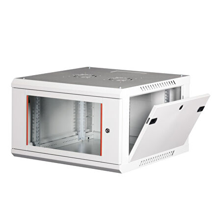 LANDE - 6U 19" Duvar Tipi Rack Kabinet – Genişlik: 600 mm | Derinlik: 600 mm – Açık Gri
