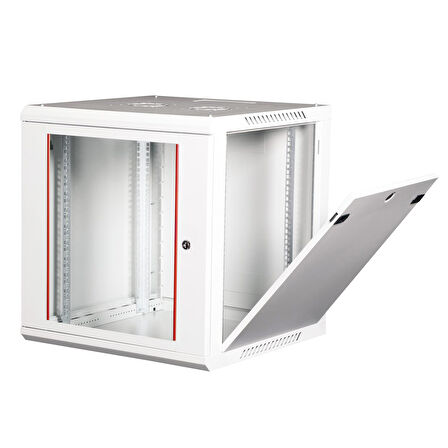 LANDE - 12U 19" Duvar Tipi Rack Kabinet – Genişlik: 600 mm | Derinlik: 600 mm – Açık Gri