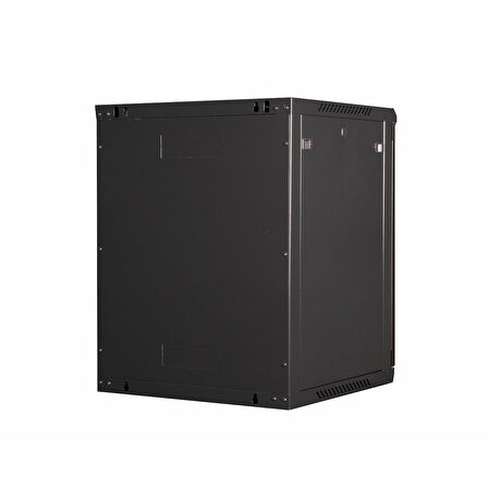 LANDE - 15U 19" Duvar Tipi Rack Kabinet – Genişlik: 600 mm | Derinlik: 600 mm – Siyah