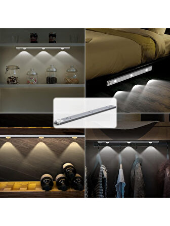 CM 3 Renkli Dekoratif Sensörlü ve Şarjlı LED Aydınlatma 400x35x10mm