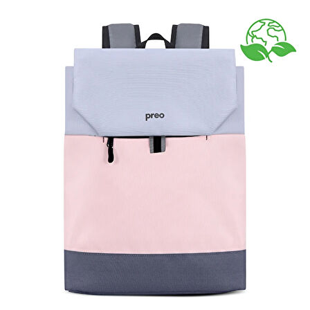 Preo Mcs-1302 14.1" Mycase Eco Günlük Pembe Gri Sırt Çantası