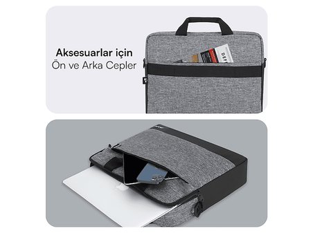 mack mce-1111 14.1" unicity eco laptop çantası gri