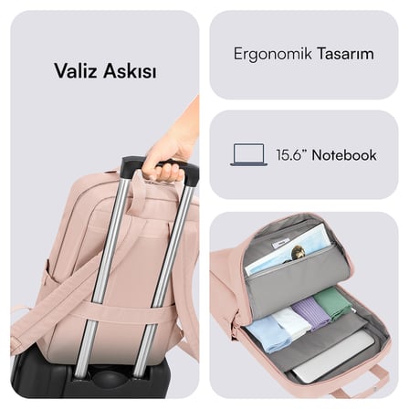 mack mce-1526 15.6 nova eco notebook sırt çantası lila
