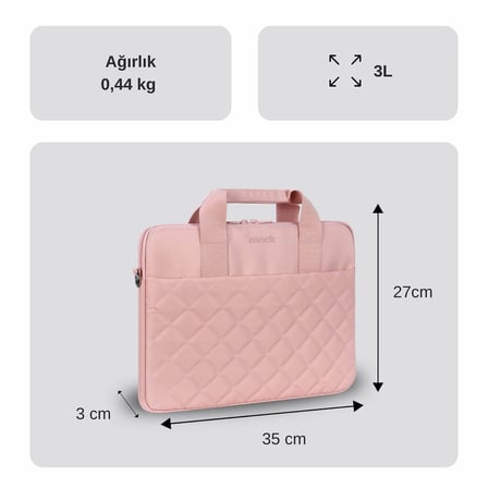 MACK MCC-905 14.1 iksy Notebook Çantası Pembe