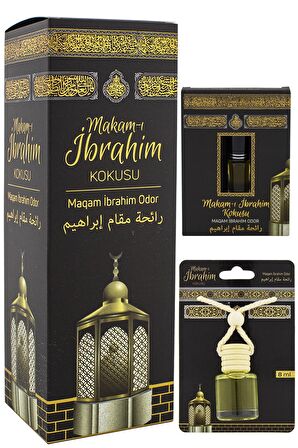 Makamı İbrahim Kokusu 400ml Sprey Ve Makamı İbrahim Kokusu 8 Ml Araba Kokusu Cam Şişe Ve Makamı İbrahim Alkolsüz Esans 3Ml