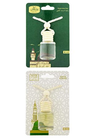 Mescidi Aksa Kokusu Ve Medine Ravza Kokusu 8 Ml Araba Kokusu Cam Şişe
