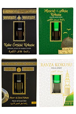 Kabe Örtüsü Kokusu Mescidi Aksa kokusu Hacerül Esved Kokusu ve Medine Ravza Kokusu kokusu Alkolsüz Esans 3ml