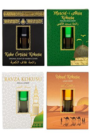 Kabe Örtüsü Kokusu Mescidi Aksa kokusu Medine Ravza Kokusu ve Uhud Kokusu Alkolsüz Esans 3ml