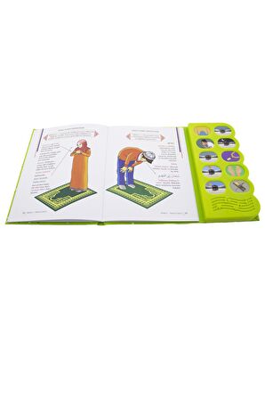 Pusulalı Kıbleyi Gösteren Sesli Namaz Öğreten Cihaz Resimli Kitap Seti Yeşil