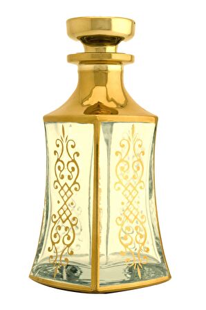 Parfüm Esans Cam Şişesi Gold Boş Esans Cam Şişesi Dekorotif Vitrin Şişesi 150 Ml. X009-150ML-4