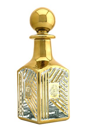 Parfüm Esans Cam Şişesi Gold Boş Esans Cam Şişesi Dekorotif Vitrin Şişesi 150 Ml. X002-150ML-1