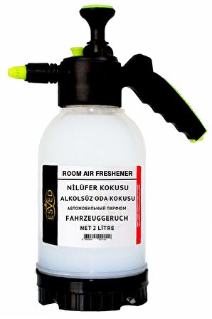 Nilüfer Kokusu Alkolsüz Oda Parfümü, 2 Litre Pompalı Ortam Kokusu Araç, Ev ve İşyeri Kokusu