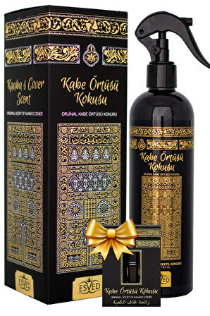Kabe Örtüsü Kokusu Sprey 400 Ml. Kabe Örtüsü Kokusu Parfüm Esansı 3Ml. Hediyeli