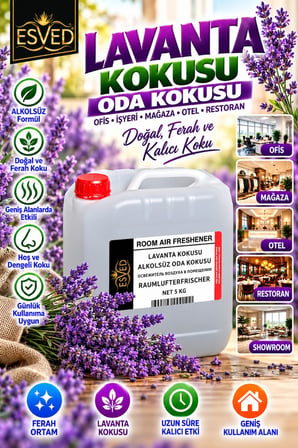 Lavanta Kokusu Alkolsüz Ofis Ve işyeri Kokusu 5 Litre