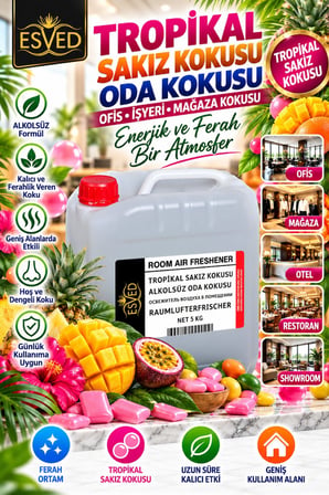 Tropikal Sakız Kokusu Alkolsüz Ofis Ve işyeri Kokusu 5 Litre