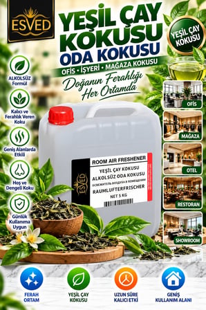 Yeşil Çay Kokusu Alkolsüz Ofis Ve işyeri Kokusu 5 Litre