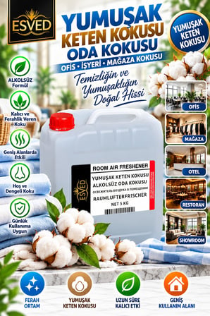 Yumuşak Keten Kokusu Alkolsüz Ofis Ve işyeri Kokusu 5 Litre
