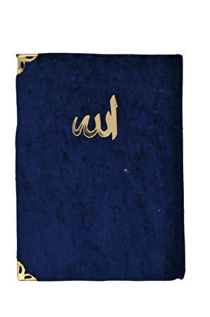 Kadife Kaplı Yasin Kitabı Çanta Boy 12 cm x 17 cm 80 Sayfa 10 Adet Lacivert Renk