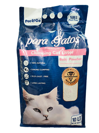 Pee&Go Clumping Cat Litter Baby Powder (Bebek-Pudralı)