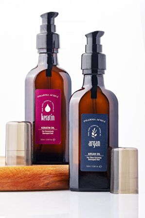 Yıpranmış Saçlar Için Onarıcı Bakım Seti Argan Yağ 100 Ml + Keratin Yağ 100 Ml