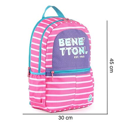 Benetton Laptop Bölmeli Okul Sırt Çantası İki Bölmeli+Beslenme Çantası