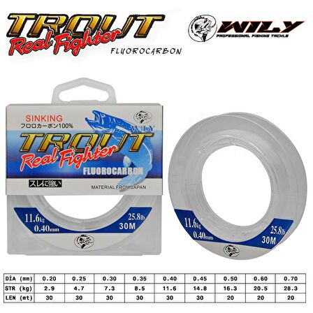 Wily Trout Flouro Carbon Misina 30 mt