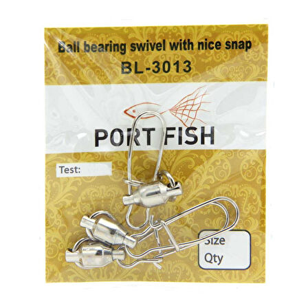 Port Fish Ball Bearing Swivel With Nice Snap Klipsli Fırdöndü NO:1