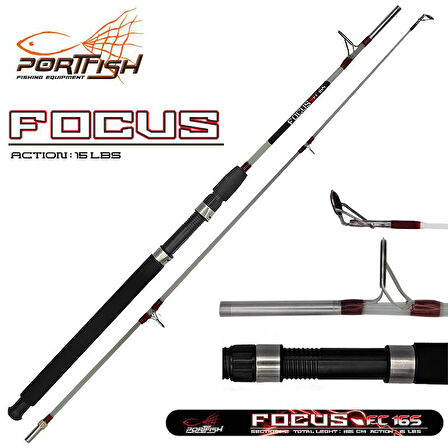 Portfish Focus 180 cm Vidalı Dolgu Tekne Kamışı 15 lbs