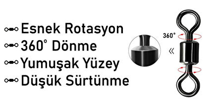 PortFish Rolling Swivel Bilyalı Gross Fırdöndü NO:12