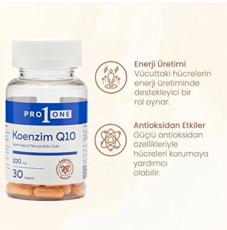 PRO1ONE Koenzim Q10 Içeren Kapsül Takviye Edici Gıda