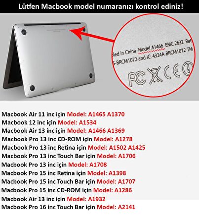 Codegen Apple 13" Macbook Pro A1706 A1708 A1989 A2159 Gökkuşağı Kılıf Koruyucu Kapak CMPT-133RW