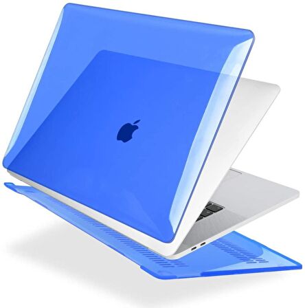 Apple 13" Macbook Air A2337 M1 Kristal Lacivert Kılıf Koruyucu + Ekran Filmi