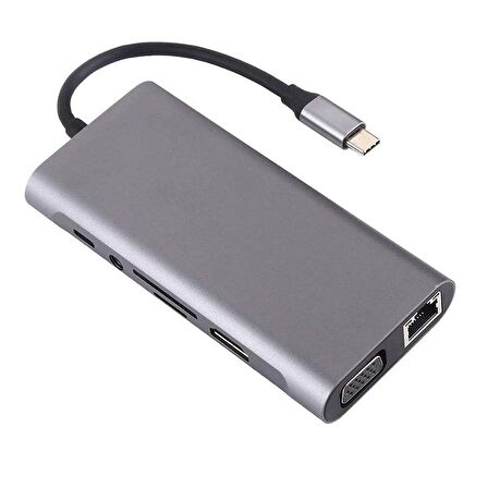 Codegen USB 3.1 Type-C – 11in1 4xUSB 3.0+HDMI+VGA+USB 3.1 Type-C + RJ45 Ethernet+ SD/Micro Sd Kart Çevirici Adaptör CDG-CNV49