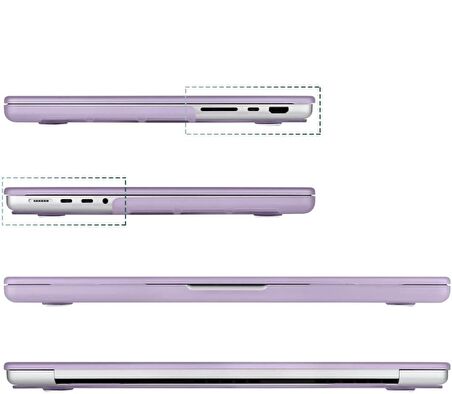 Codegen Apple 16" Macbook Pro M1 A2485 Mor Kılıf Koruyucu Kapak