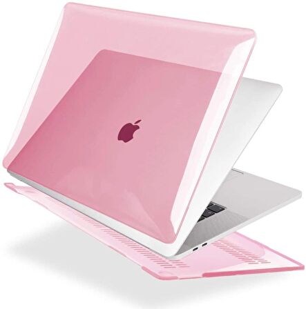 Apple 13" Macbook Air M2 A2681 Kristal Pembe Kılıf Koruyucu Kapak CMMA-136P