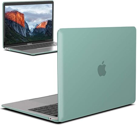 Apple 13" Macbook Air M2 A2681 Yeşil Kılıf Koruyucu Kapak CMAT-136GR