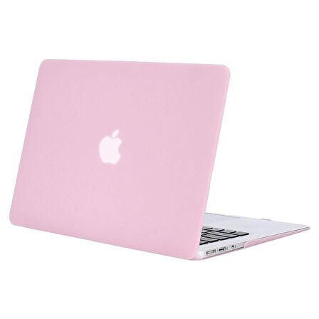 Apple 13" Macbook Air M2 A2681 Pembe Kılıf Koruyucu Kapak CMAT-136P