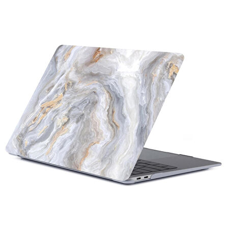 Apple 13" Macbook Pro M2 A2686 Bej Mermer Kılıf Koruyucu Kapak CMPTM2-133KM