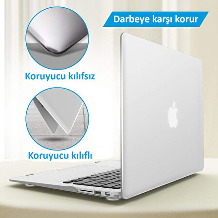 Apple 13" Macbook Pro M2 A2686 Mavi Mermer Kılıf Koruyucu + Ekran Filmi CMPTM2-133BM