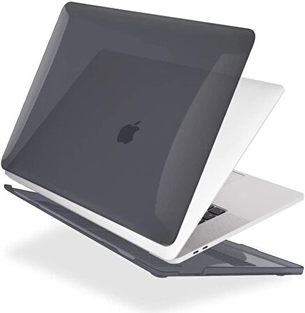 Apple 13" Macbook Air M2 A2681 Kristal Siyah Kılıf Koruyucu Kapak + Usb Çevirici