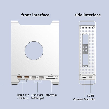 Codegen Mac Mini M5/M5 Pro 9 in 1 Type-C NVME SSD Alüminyum Çevirici Stand Docking Station CDG-NSC201