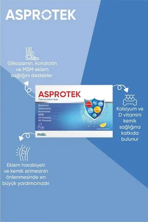 MDC ASPROTEK (Glukozamin, Kondroitin, MSM, Kalsiyum) 30 Saşe