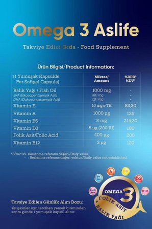MDC Omega 3 Aslife 30 Kapsül
