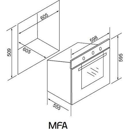 Alveus MFA 627 76 lt Ankastre Fırın Beyaz 