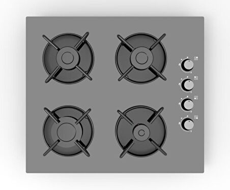 ALVEUS GRİ CAM DİJİTAL/DOKUNMATİK 3'LÜ ANKASTRE SET (F17-GLS640-MFA627)