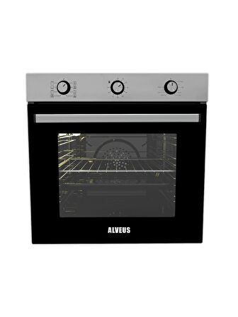 ALVEUS İBER 615 INOX/SİYAH 3'LÜ ANKASTRE SET [İBERINOX-GLS640SİYAH-615INOX] 