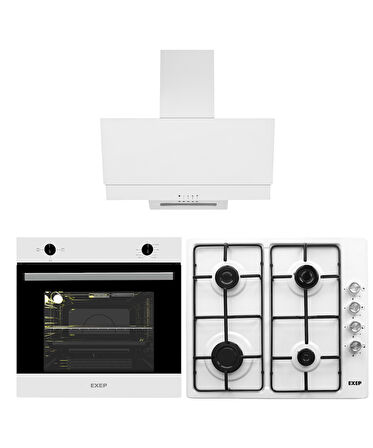 EXEP BASİC EĞİK BEYAZ ANKASTRE SET (ED401-EO330-EF200)