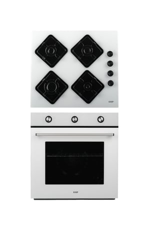 Exep Elegra 2’li Beyaz Ankastre Set(Cam Gazlı Ocak + Turbo Fırın (EO320+ EF240)