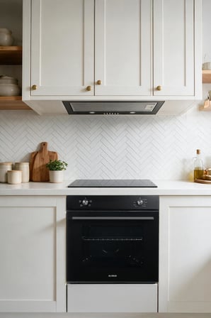 Alveus Nova 605 Siyah Elektrikli Gömme Aspiratörlü 3' lü Ankastre Set(F9(52cm)-VİTRO-MFA605)